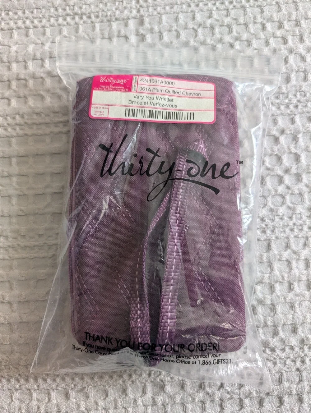 thirty-one Quilted Purple Wristlet Clutch